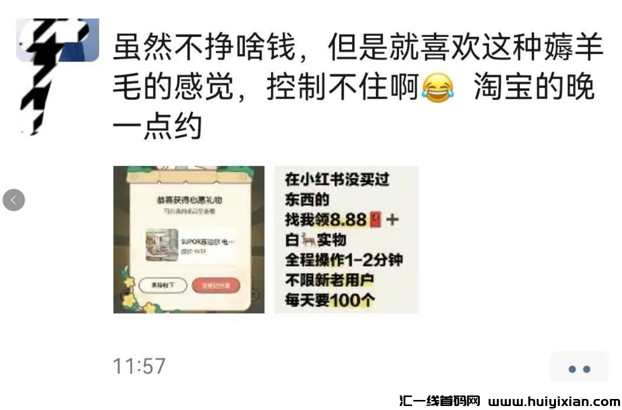 外界收费88的小红书撸货玩法，0.1买手机，轻松薅羊毛！-汇一线首码网
