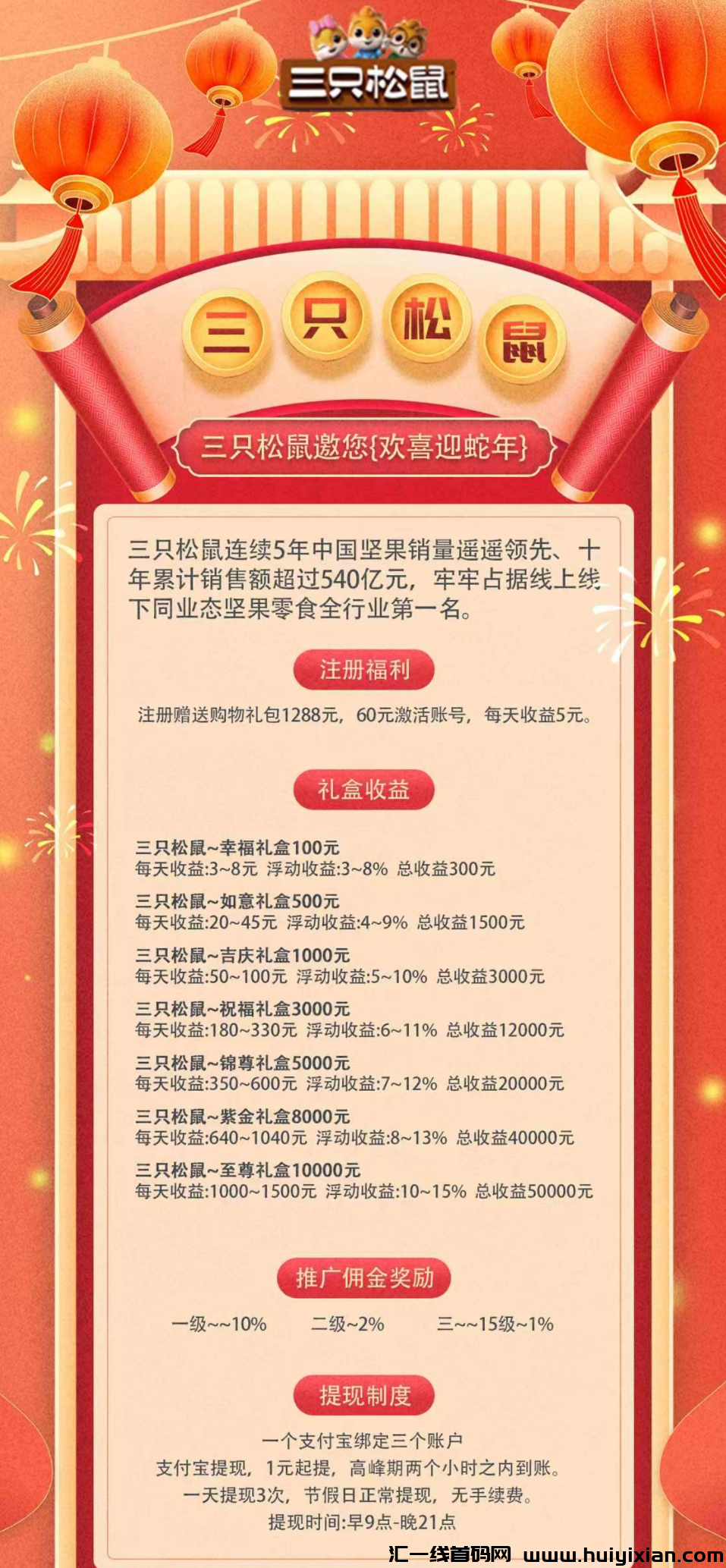 【三只松鼠】蕞新首码预热后天上线，对接提前内排出码还有扶持-汇一线首码网