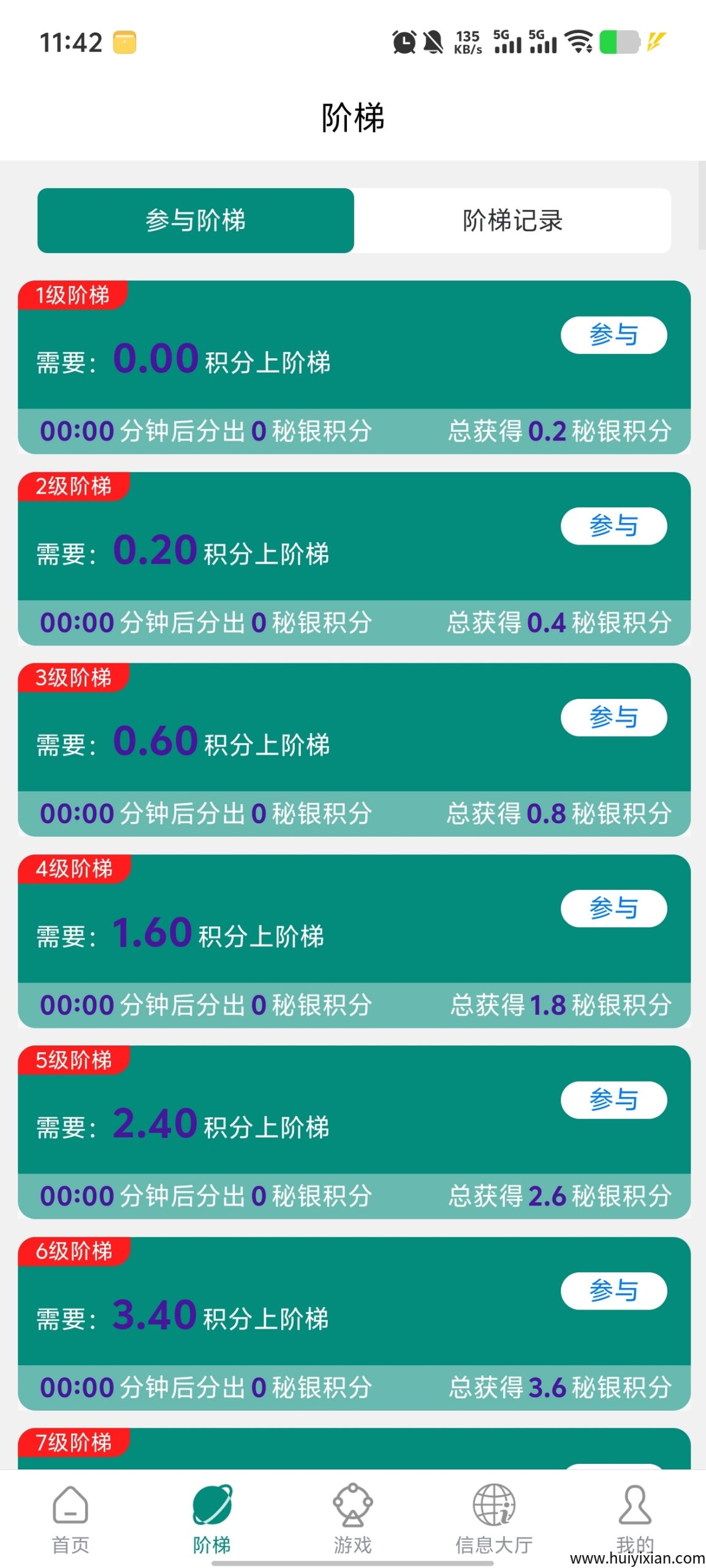 《闲赚无忧》每天签到爬楼撸积分，一积分3米。-汇一线首码网